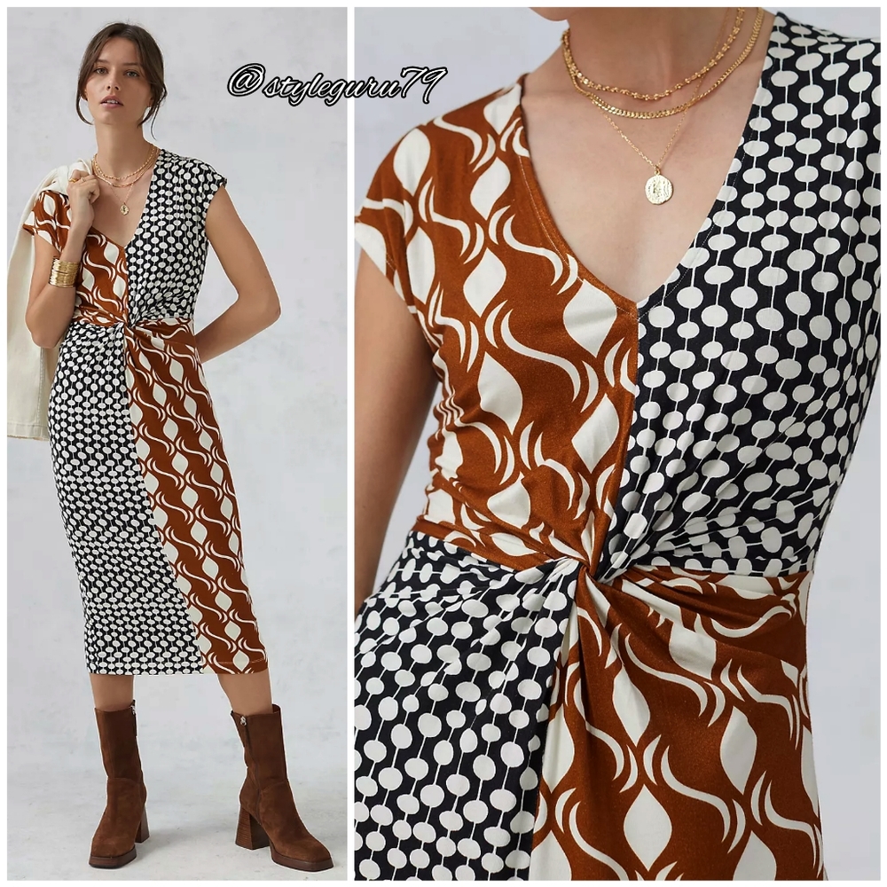 NWT, Anthropologie, Corey Lynn Calter Twist-Front Midi Dress